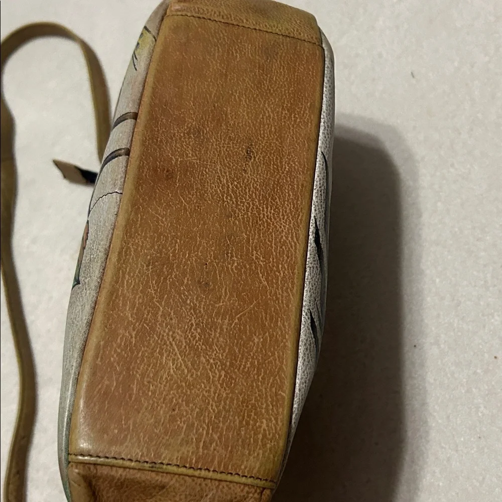 Anuschka Artistic Hand painted Leather Bag with Multicolor Design - Picture 8 of 11